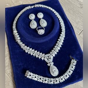 Elegant Silver Costume Jewelry Set